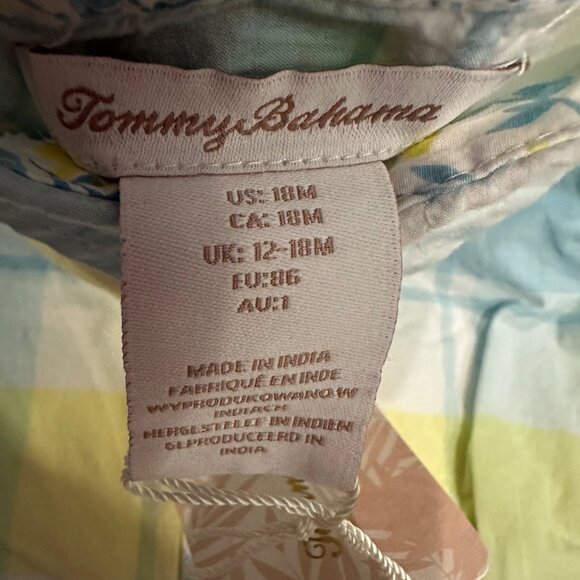 TOMMY BAHAHMA KIDS BOYS YELLOW AND BLUE OVERALL OUTFIT NEW 12-18 MONTH - Picture 5 of 8